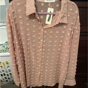 Back To New York Chiffon Top, Blush 2X